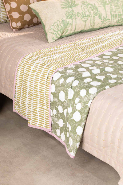 SENHUR LEAF PRINT & PATTERN DOHAR SAGE GREEN