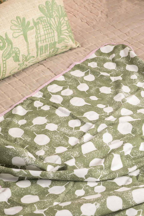 SENHUR LEAF PRINT & PATTERN DOHAR SAGE GREEN