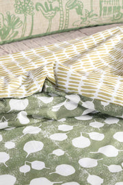 SENHUR LEAF PRINT & PATTERN DUVET COVER SAGE GREEN