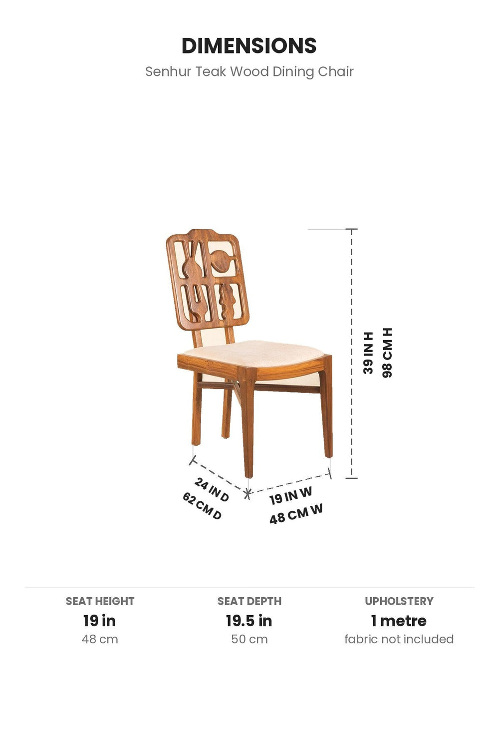 DINING CHAIRS Senhur Teak Wood Dining Chair