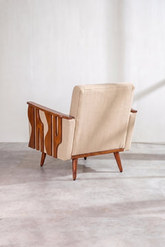 Upholstered Bundle Senhur Accent Chair in Golden Sand Fabric