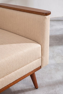 Upholstered Bundle Senhur Accent Chair in Golden Sand Fabric