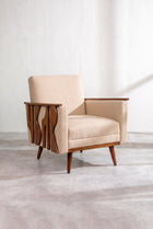 Senhur Accent Chair in Golden Sand Fabric