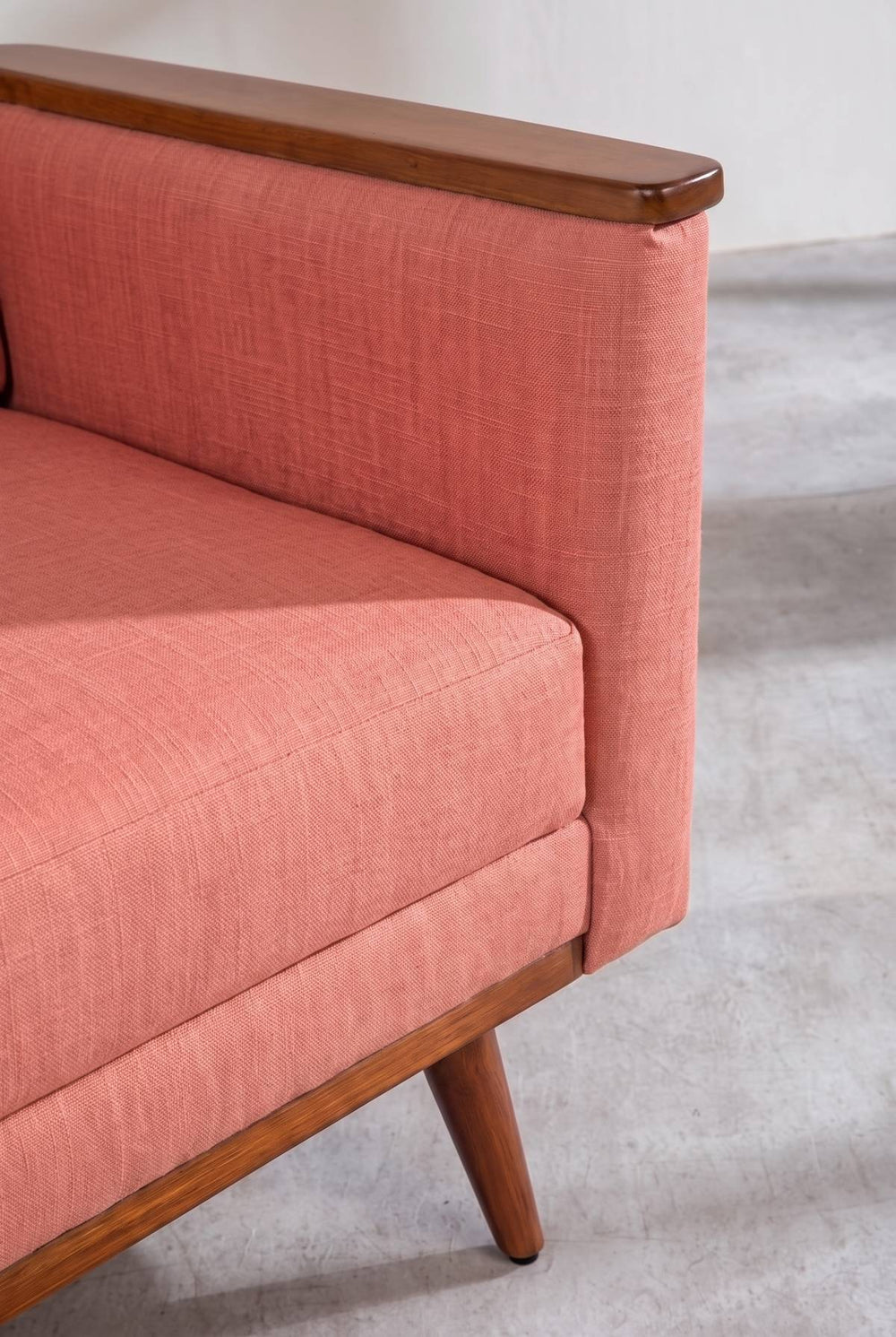 Upholstered Bundle Senhur Accent Chair in Raffia Red Pepper Fabric
