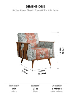 Upholstered Bundle Senhur Accent Chair in Dance Of The Yalis Fabric