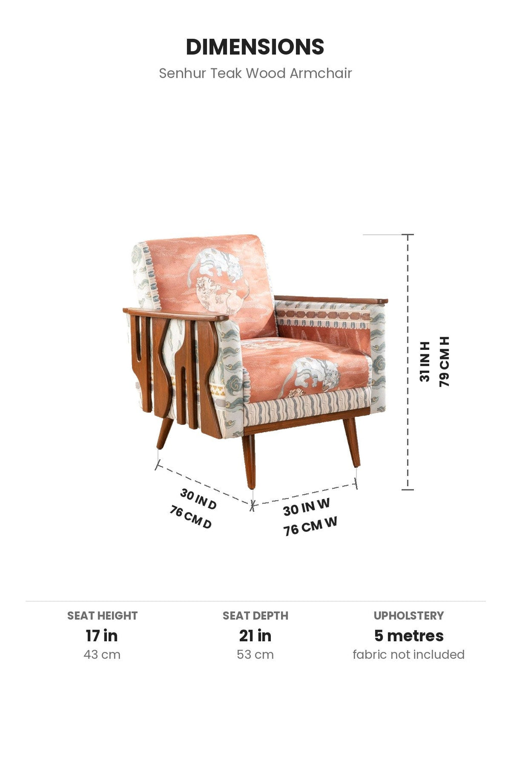ARMCHAIRS & ACCENTS Senhur Teak Wood Armchair