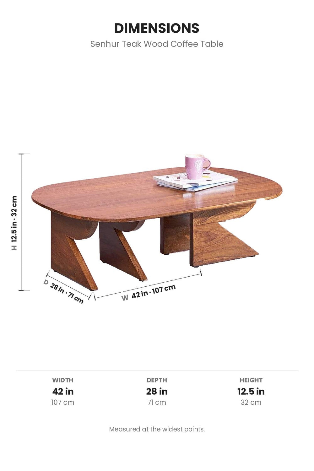 COFFEE TABLES Senhur Teak Wood Coffee Table