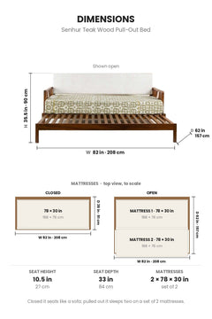 PULL OUT BEDS Senhur Teak Wood Pull Out Bed