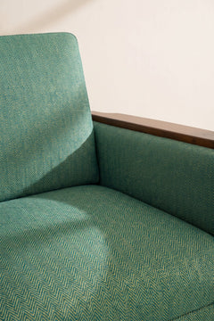 Upholstered Bundle Senhur Sofa in Herringbone Astral Green Fabric