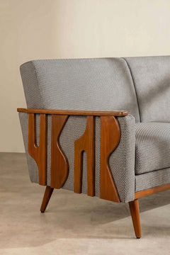 Upholstered Bundle Senhur Sofa in Nilgiri Black & White Fabric