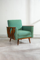 Senhur Accent Chair in Herringbone Astral Green Fabric