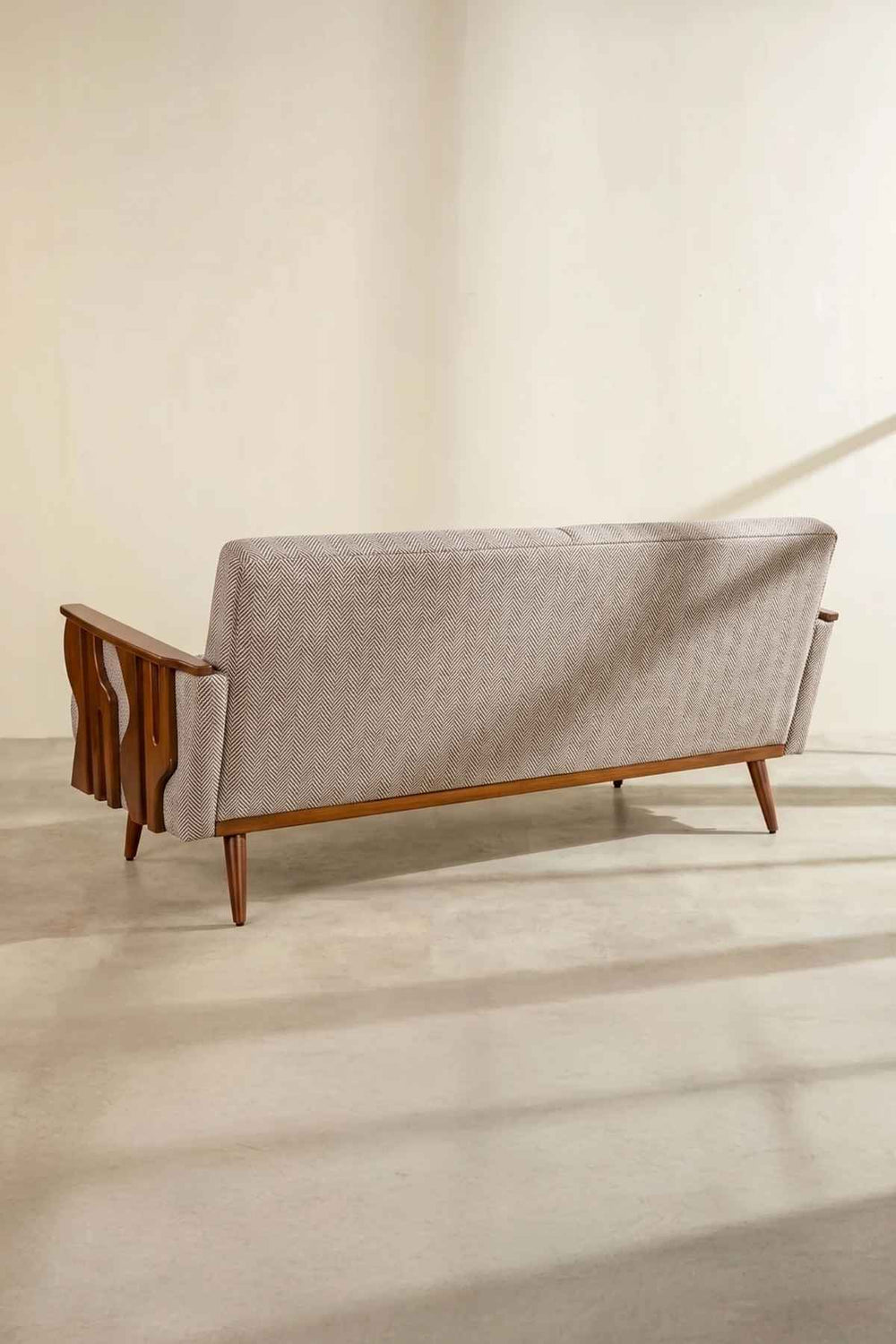Upholstered Bundle Senhur Sofa in Herringbone Saturn Sand Fabric