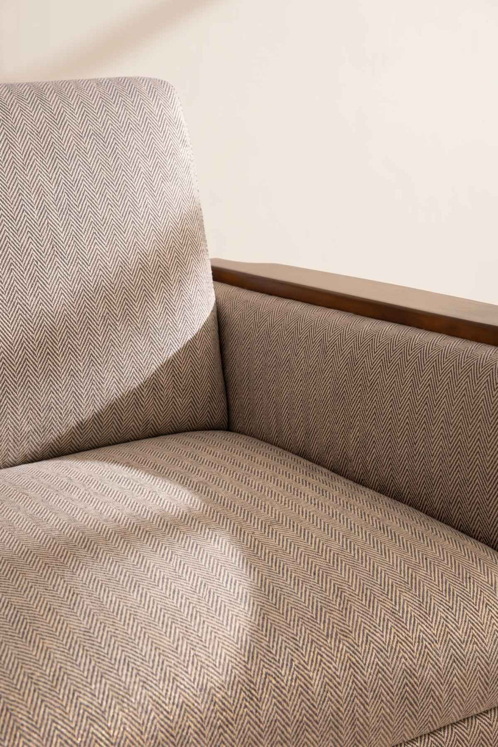 Upholstered Bundle Senhur Sofa in Herringbone Saturn Sand Fabric