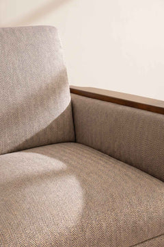 Upholstered Bundle Senhur Sofa in Herringbone Saturn Sand Fabric