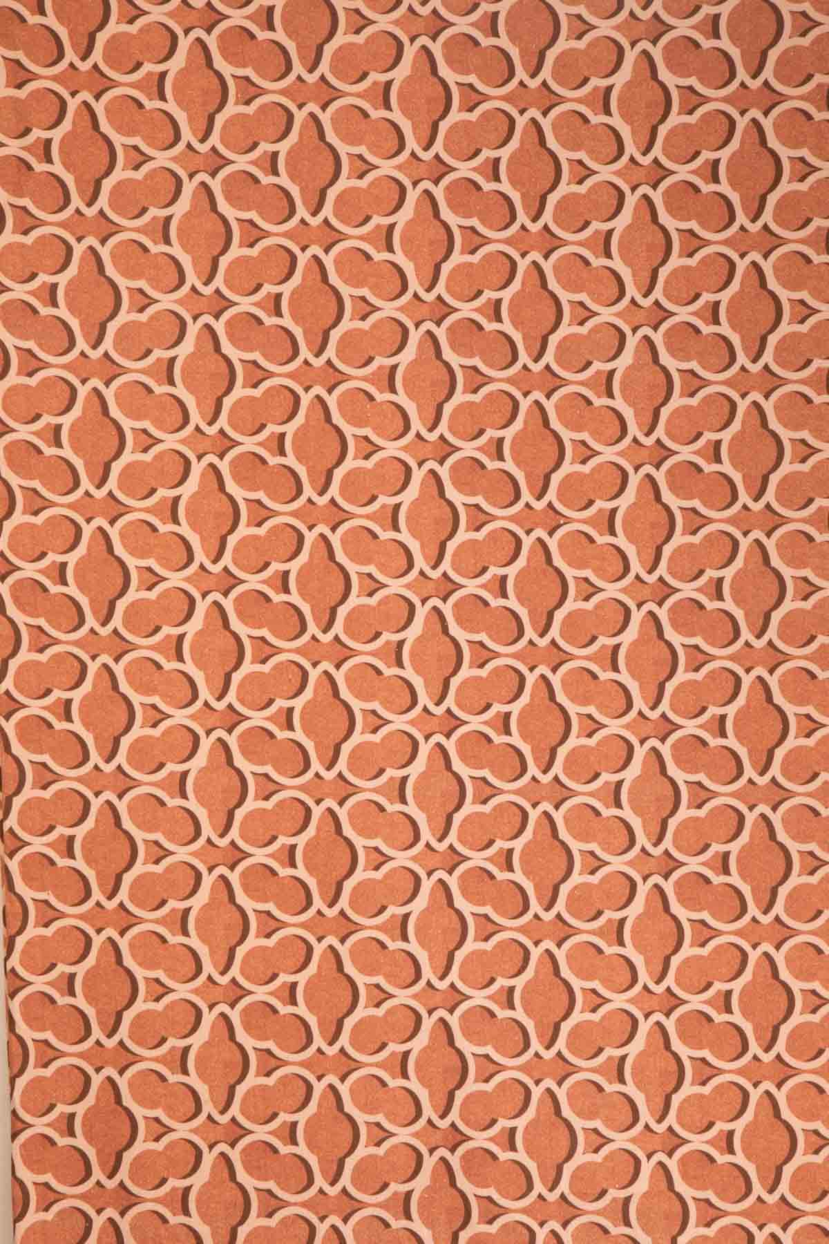 PRINT & PATTERN UPHOLSTERY FABRICS Shifted Flower Tile Printed Upholstery Fabric (Spice Red)