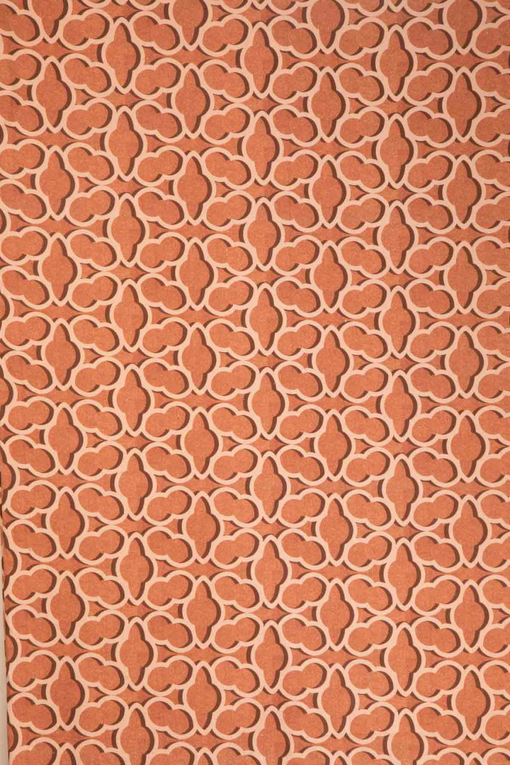 PRINT & PATTERN UPHOLSTERY FABRICS Shifted Flower Tile Printed Upholstery Fabric (Spice Red)