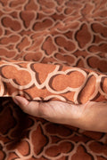 PRINT & PATTERN UPHOLSTERY FABRICS Shifted Flower Tile Printed Upholstery Fabric (Spice Red)