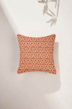 PRINT & PATTERN CUSHIONS Shifted Flower Tile Spice Red Cushion Cover (46 X 46 Cm)