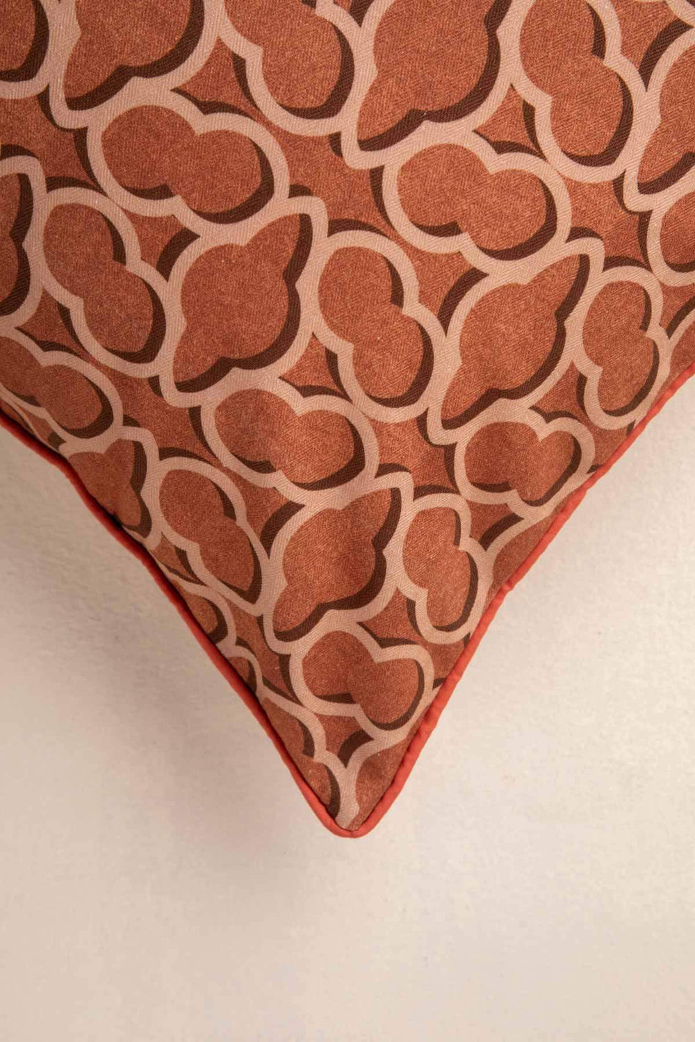 PRINT & PATTERN CUSHIONS Shifted Flower Tile Spice Red Cushion Cover (46 X 46 Cm)
