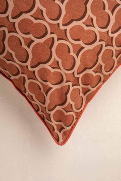 PRINT & PATTERN CUSHIONS Shifted Flower Tile Spice Red Cushion Cover (46 X 46 Cm)