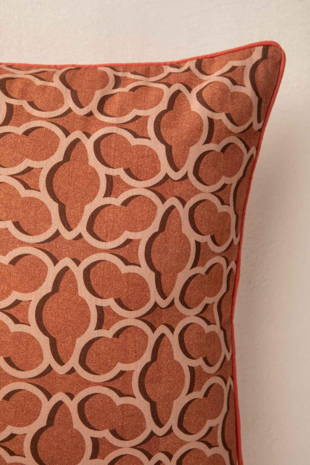 PRINT & PATTERN CUSHIONS Shifted Flower Tile Spice Red Cushion Cover (46 X 46 Cm)