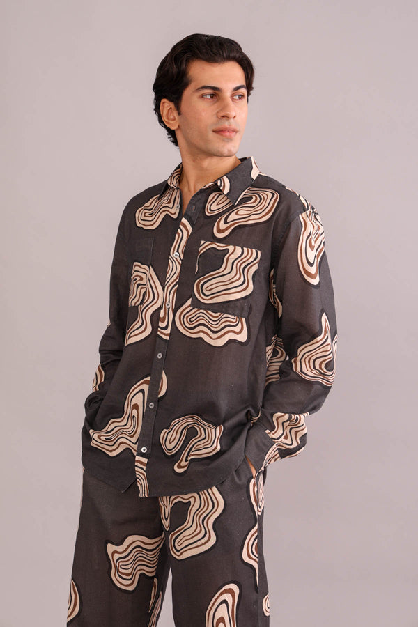 Shifting Sands Full Sleeve Shirt (Basalt Brown)