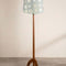 Skyrocket Wood Floor Lamp with Celestial Sky Taper Lampshade (Lunar Gold)