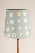 Lighting Bundle Skyrocket Wood Floor Lamp with Celestial Sky Taper Lampshade (Lunar Gold)