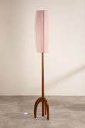 Lighting Bundle Skyrocket Wood Floor Lamp with Solid Oval Cylinder Lampshade (Sage Green)