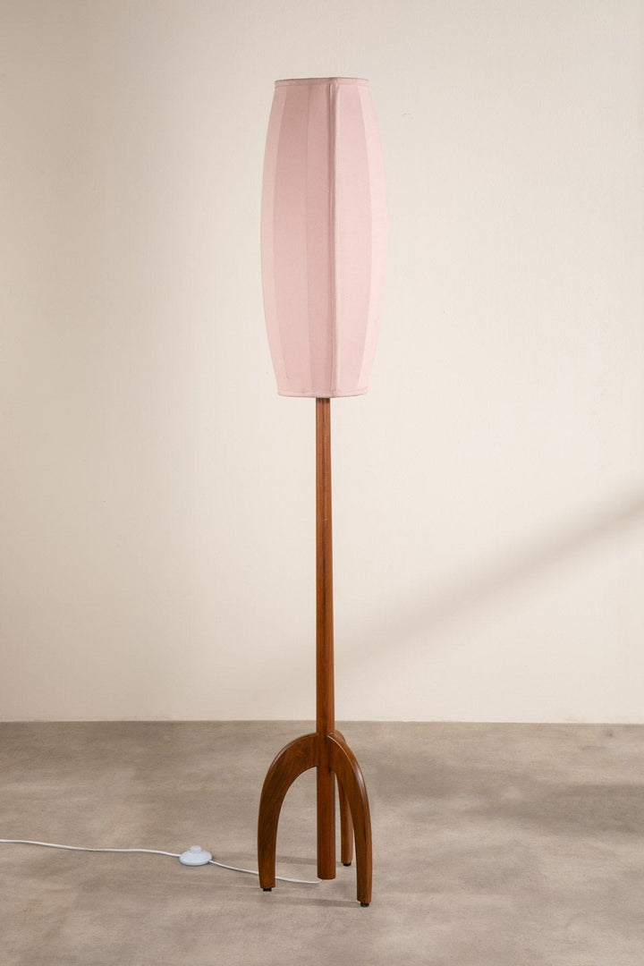 Lighting Bundle Skyrocket Wood Floor Lamp with Solid Oval Cylinder Lampshade (Sage Green)