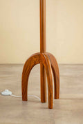 Lighting Bundle Skyrocket Wood Floor Lamp with Solid Oval Cylinder Lampshade (Sage Green)
