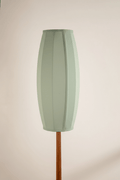 Lighting Bundle Skyrocket Wood Floor Lamp with Solid Oval Cylinder Lampshade (Dusky Pink)