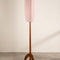 Skyrocket Wood Floor Lamp with Solid Oval Cylinder Lampshade (Dusky Pink)
