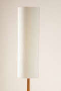 Lighting Bundle Skyrocket Wood Floor Lamp with Solid XL Cylinder Lampshade (Off White)