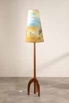 Skyrocket Wood Floor Lamp with Terai Grassland Taper Lampshade (Field Green)