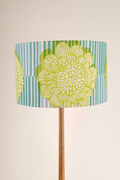 Lighting Bundle Skyrocket Wood Floor Lamp with Tulukka Stripes XL Drum Lampshade (Blue And Green)