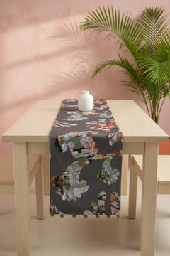 TABLE RUNNERS Palmyrah Slate Grey Velvet Table Runner