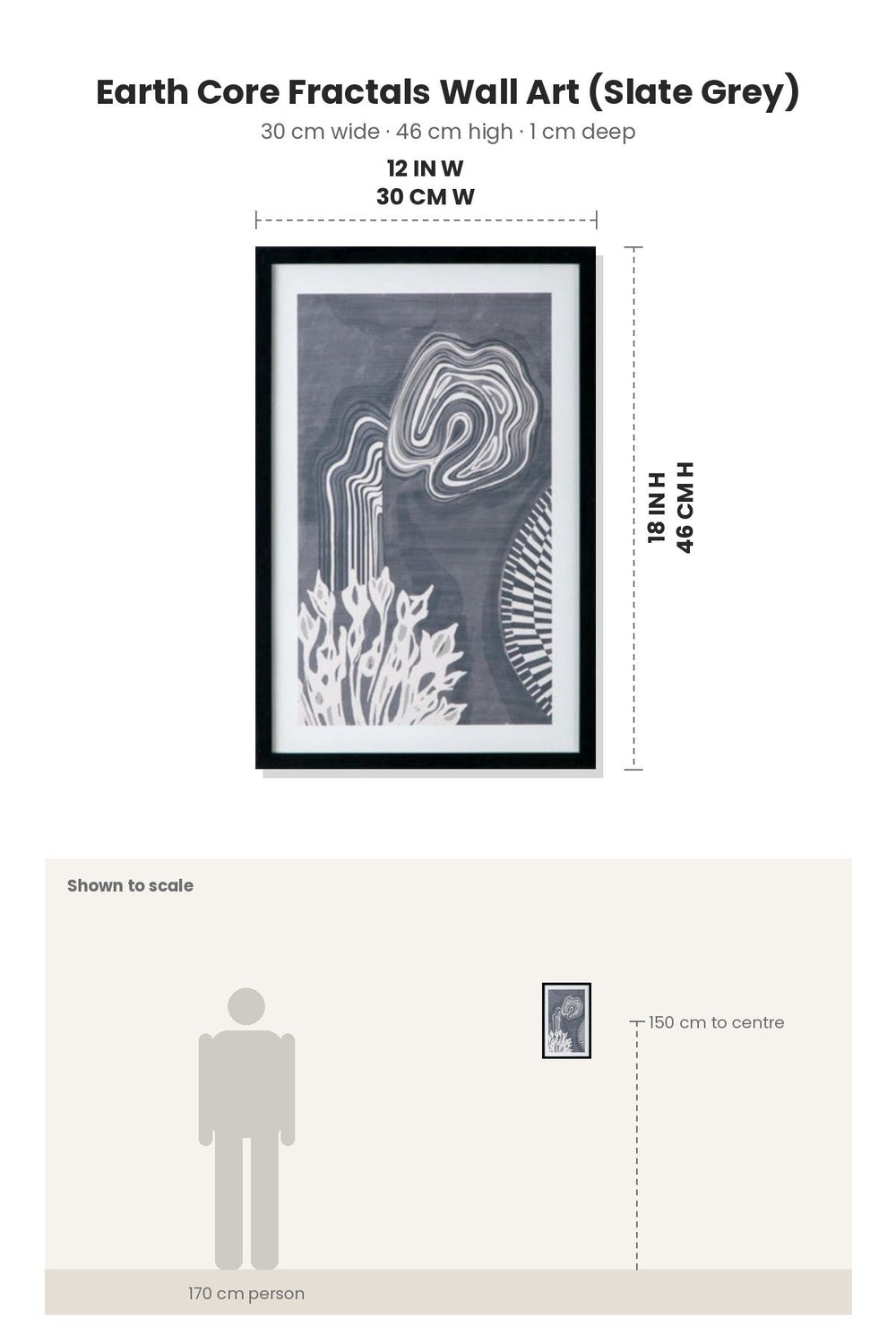 WALL ACCENTS Earth Core Fractals Wall Art (Slate Grey)