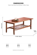 COFFEE TABLES Sleek Teak Wood And Wicker Coffee Table