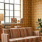 Glider Sofa in Casual Horizon Striper Fabric