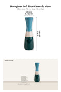 FLOWER VASES Hourglass Soft Blue Ceramic Vase