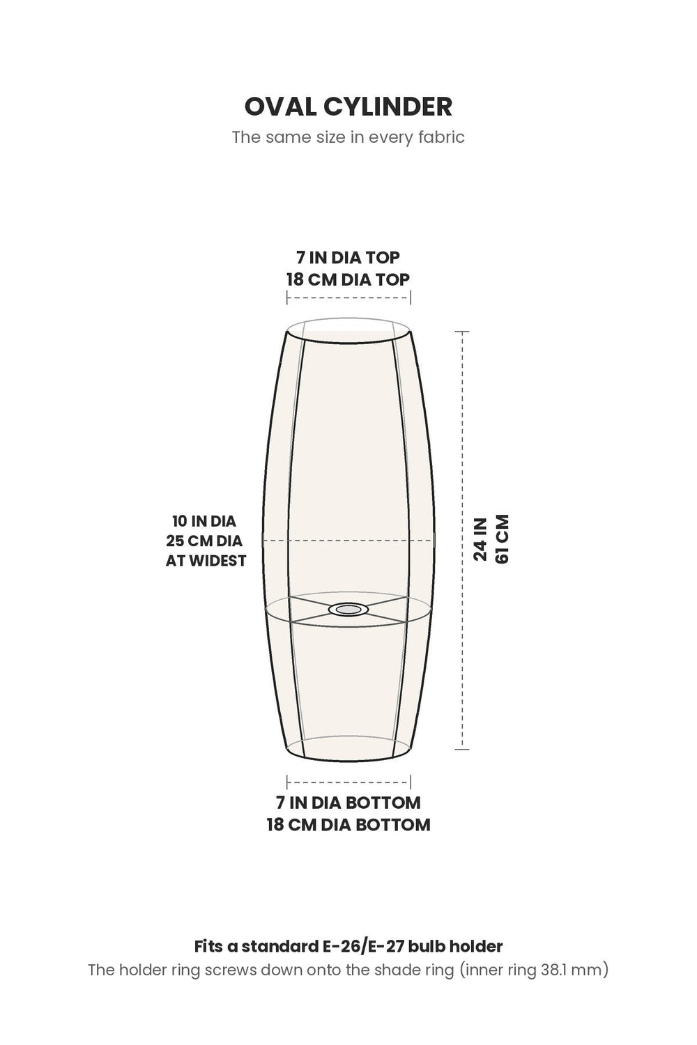 LAMPSHADES Solid Oval Cylinder Lampshade (Dusky Pink)