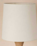 Lighting Bundle Soma Wood Table Lamp with Solid Taper Lampshade (Off White)
