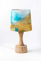 Soma Wood Table Lamp with Terai Grassland Taper Lampshade (Field Green)