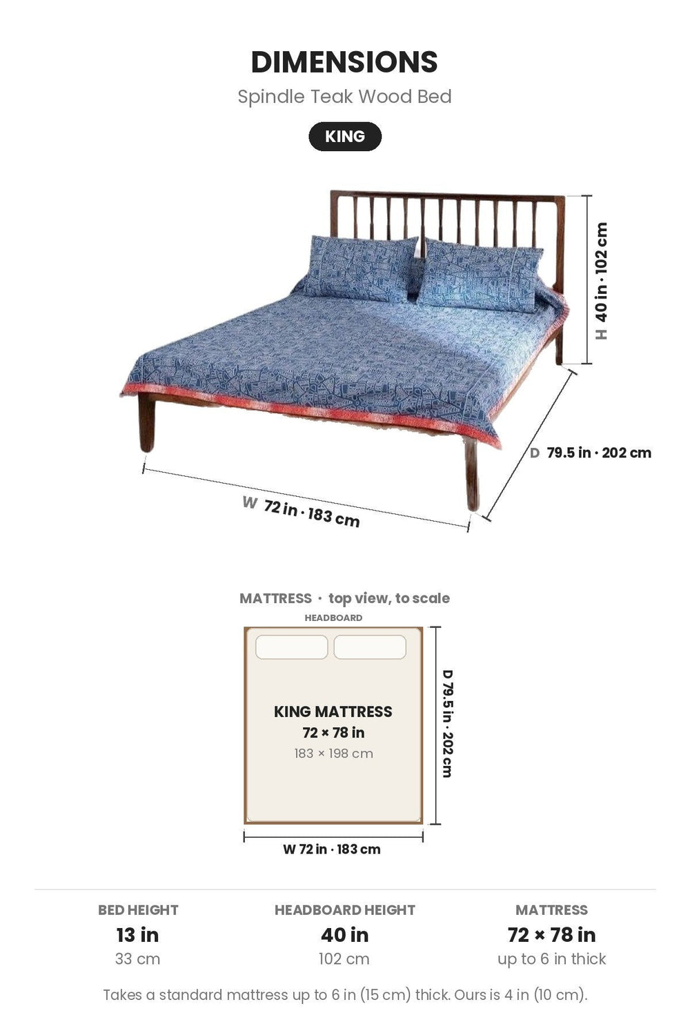 BEDS Spindle Teak Wood Bed