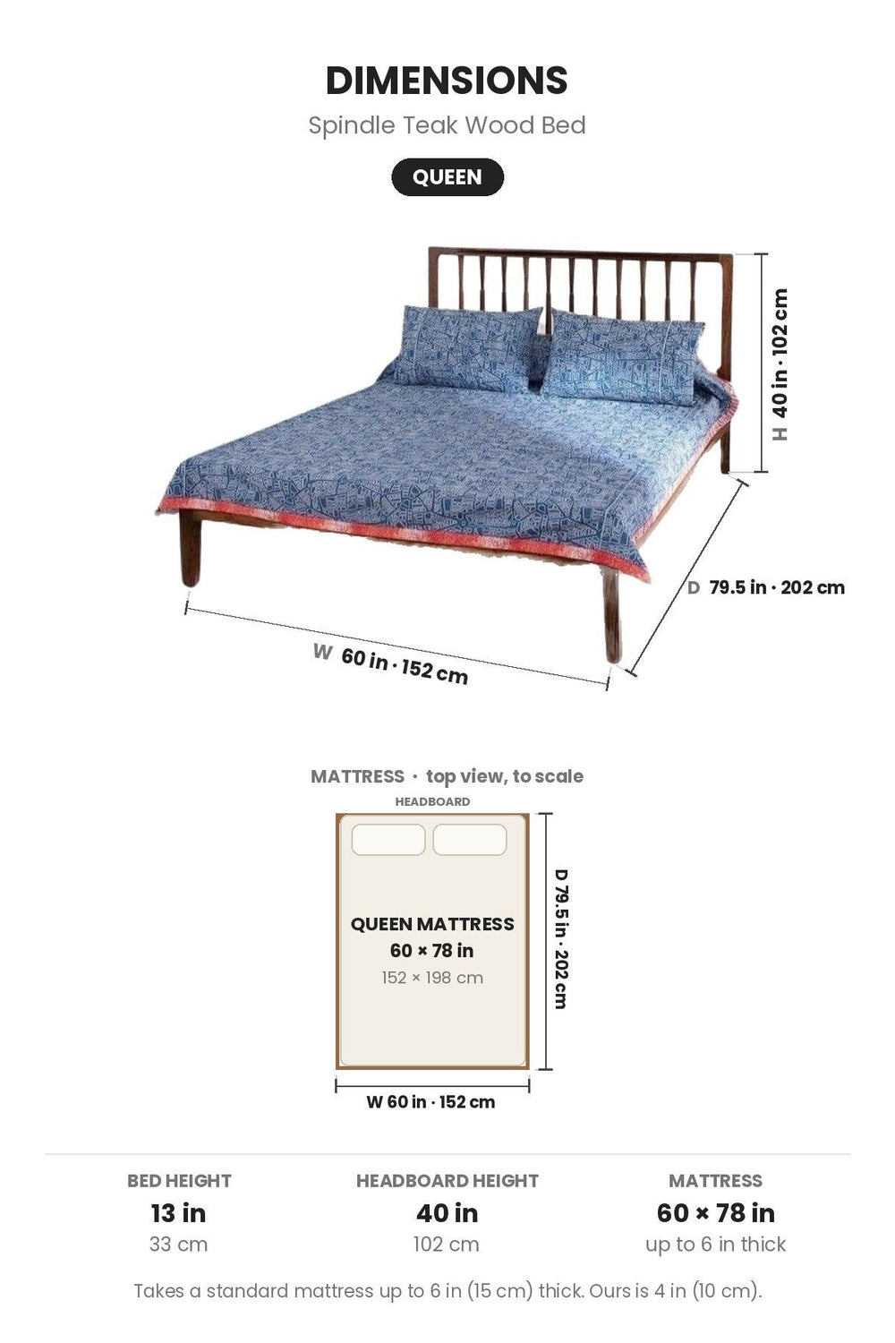 BEDS Spindle Teak Wood Bed