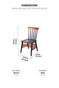 DINING CHAIRS Spindle Teak Wood Chair (Black And Natural)