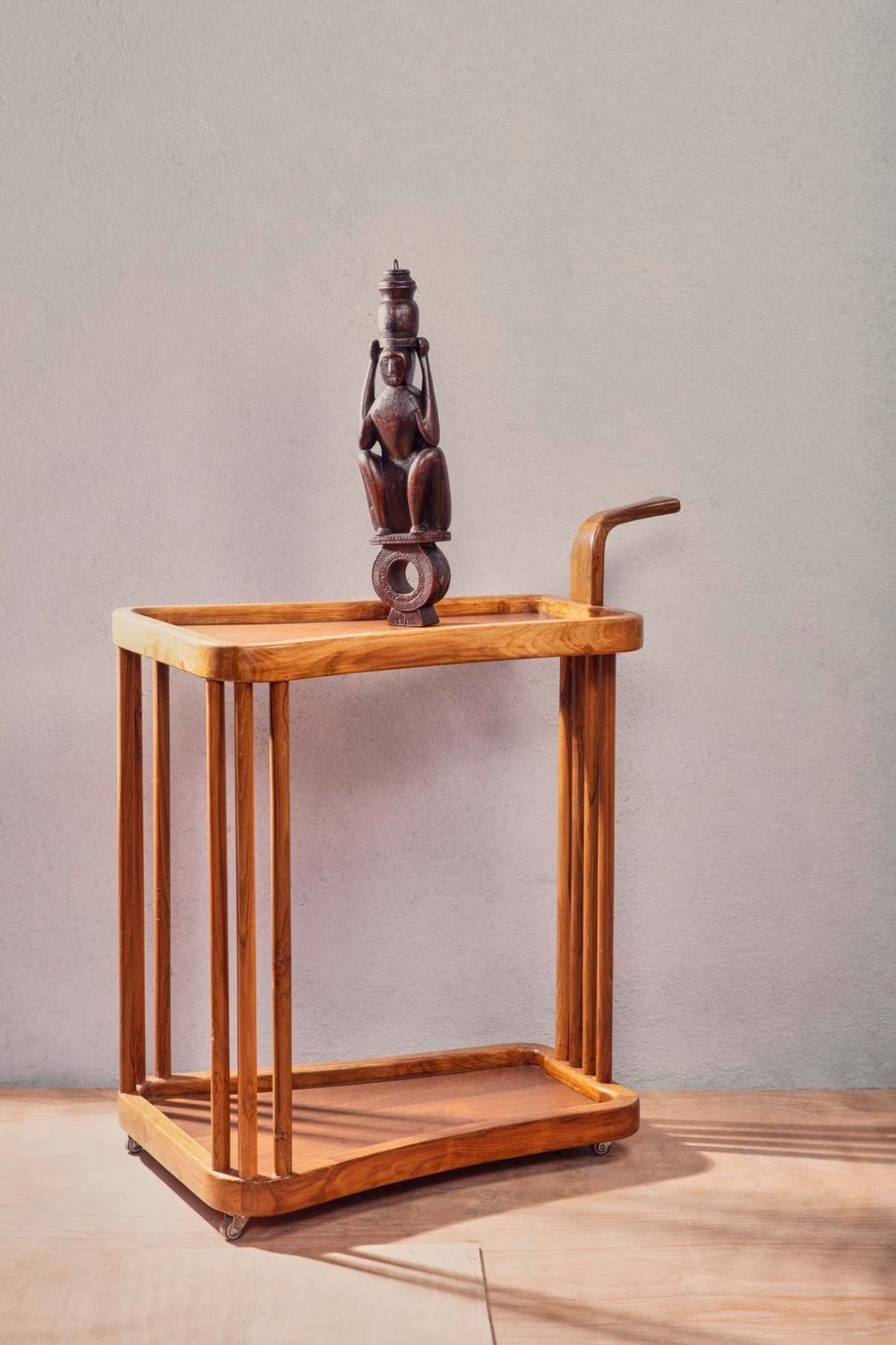 TROLLEYS Spindle Teak Wood Trolley