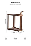 TROLLEYS Spindle Teak Wood Trolley