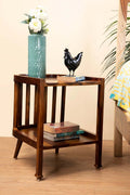 BEDSIDE TABLES Spindle Teak Wood Bedside Table
